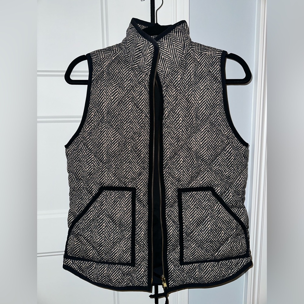 J. Crew Herringbone Puffer Vest